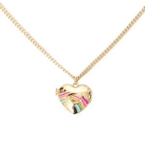 Coach Signature C Rainbow Heart Pride Locket